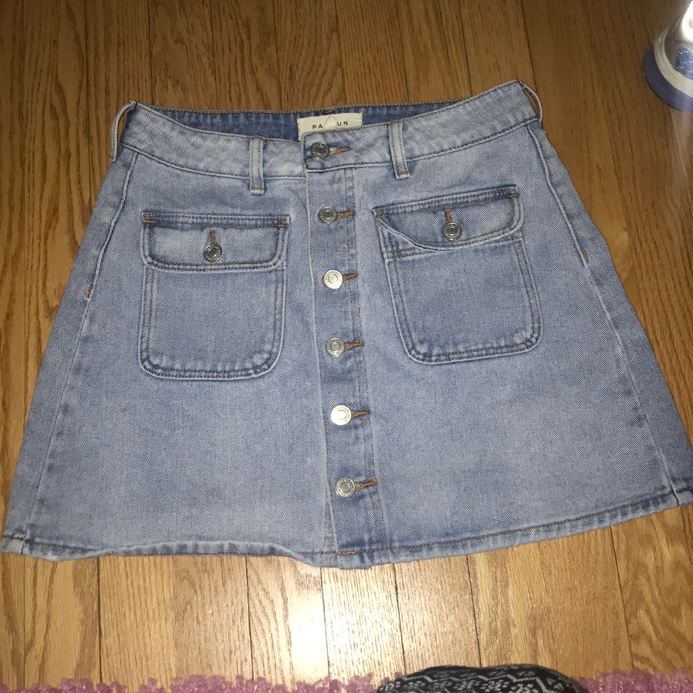 Button down jean skirt